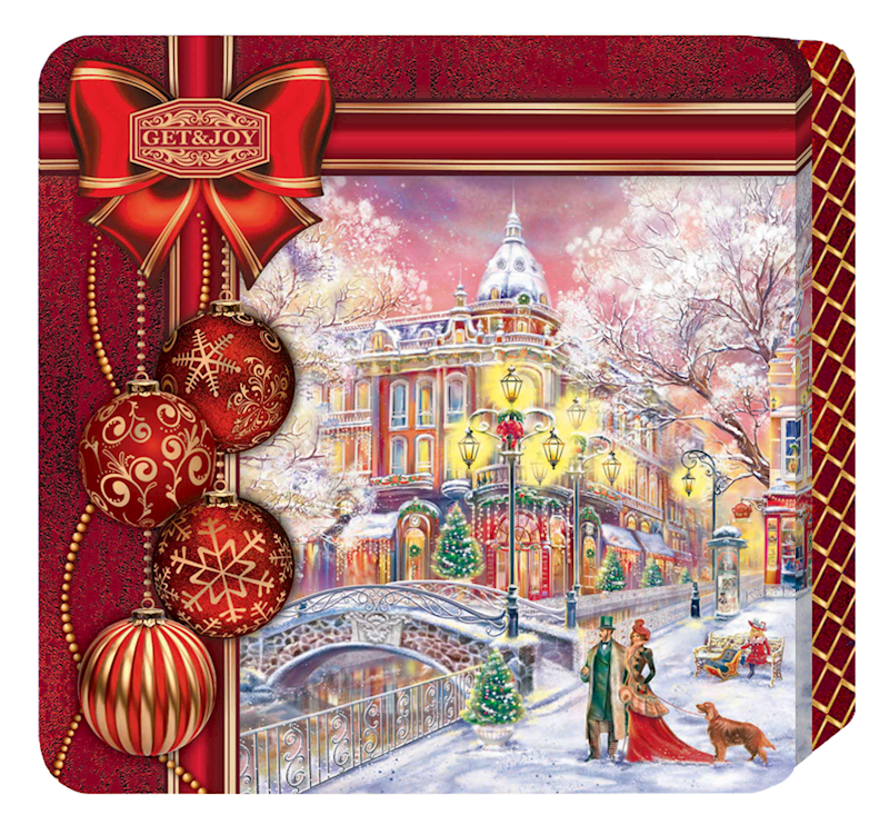 Get & Joy, "Holiday Ornaments" Red Metal Holiday Tea Gift Set, 100g/3.53oz (Pack of 30)