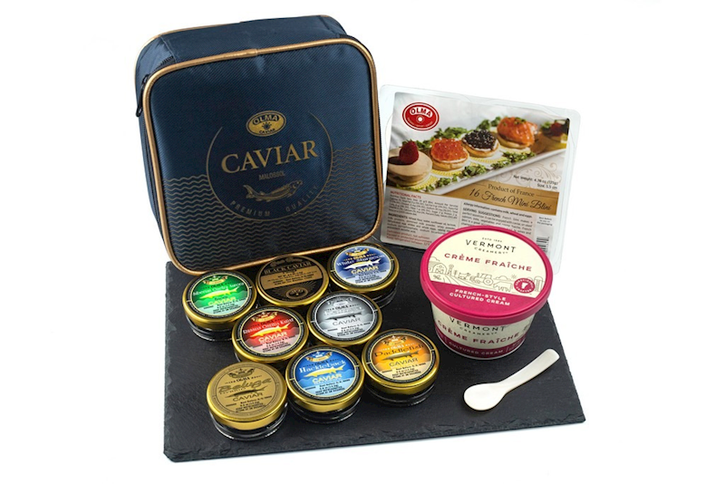 Black Caviar Taster Gift Set (Beluga, Osetra, Kaluga, Siberian Osetra, White Sturgeon, Hackleback, Paddlefish, Piluga)