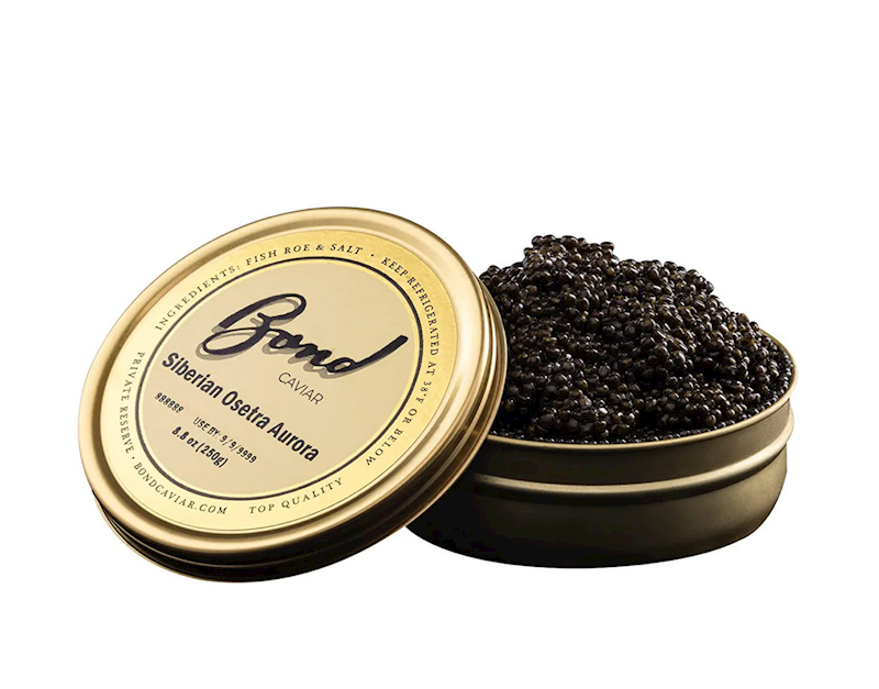 Caspian Siberian Osetra Aurora Black Caviar Gift Set, 250g (8.8oz)