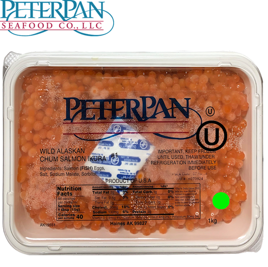 Wild Alaskan Salmon Red Caviar, Peter Pan, Chum #1 (Green Label), 1kg