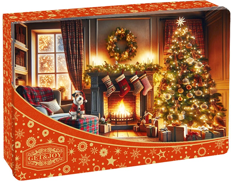 Get & Joy, "Evening by the Fireplace" Metal Holiday Tea Gift Set, 50g/1.76oz (Pack of 30)