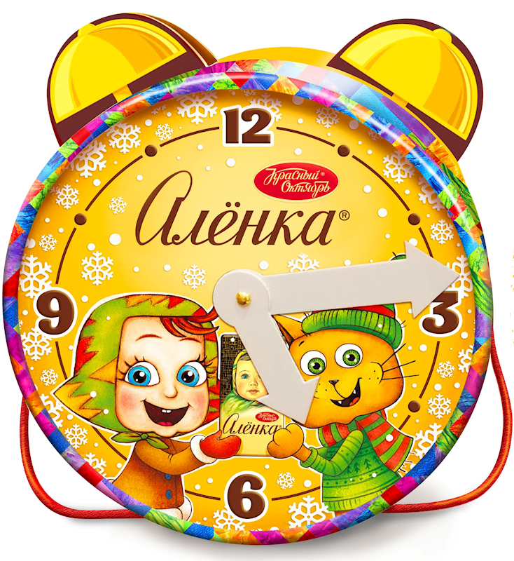 Krasnyi Oktyabr, Alenka "Funny Alarm Clock" Holiday Candy Gift Set, 351g/12.38oz (Pack of 4)