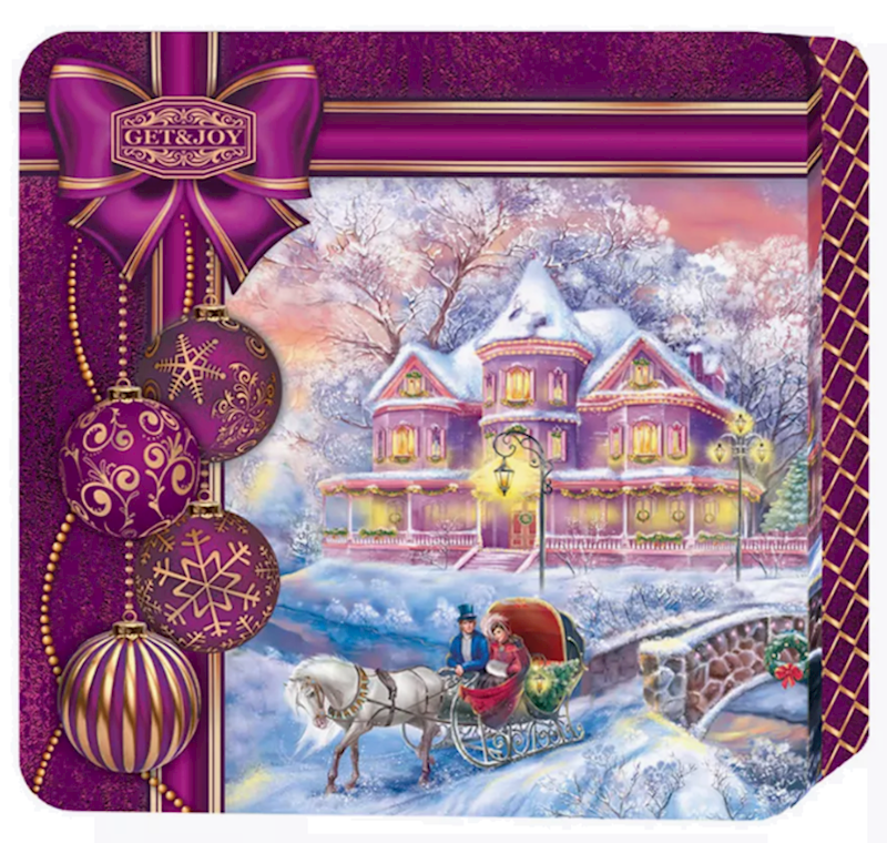 Get & Joy, "Holiday Ornaments" Purple Metal Holiday Tea Gift Set, 100g/3.53oz (Pack of 30)