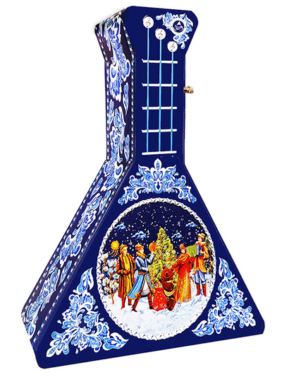Get & Joy, "Balalaika" Musical Blue Metal Holiday Tea Gift Set, 50g/1.76oz (Pack of 30)