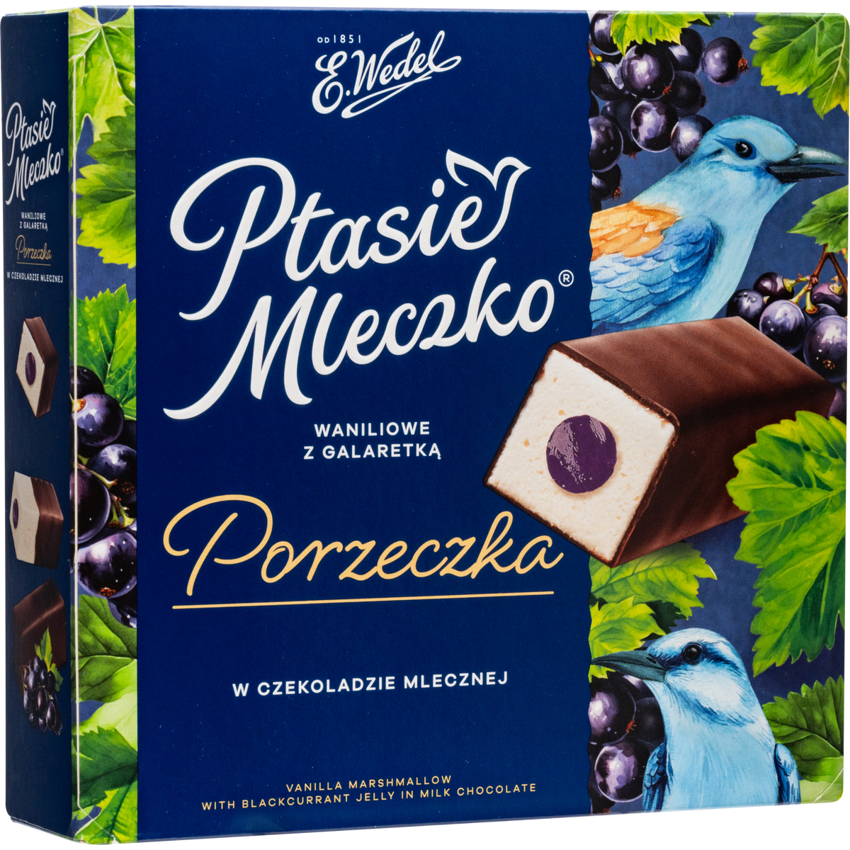 E. Wedel Limited Edition Ptasie Mleczko Polish Bird's Milk – Vanilla Marshmallow with Blackcurrant Jelly in Milk Chocolate, 340g