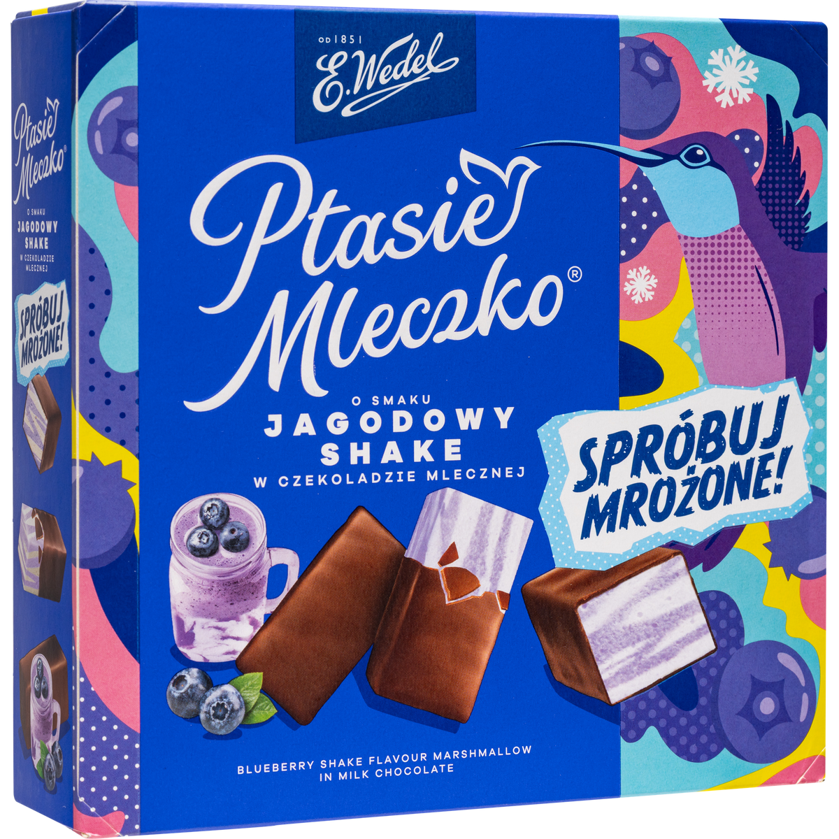 E. Wedel Limited Edition Ptasie Mleczko Polish Bird's Milk – Blueberry Shake in Milk Chocolate, 340g