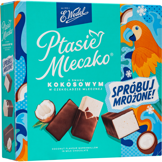 E. Wedel Limited Edition Ptasie Mleczko Polish Bird's Milk – Coconut Vanilla Marshmallow in Milk Chocolate, 340g