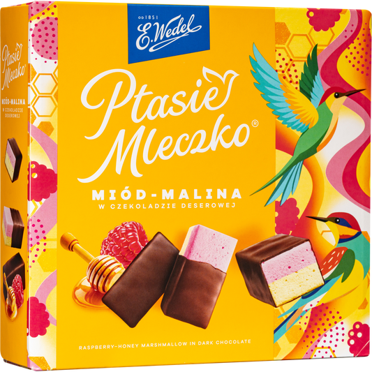 E. Wedel Limited Edition Ptasie Mleczko Polish Bird's Milk – Raspberry Honey in Dark Chocolate, 340g