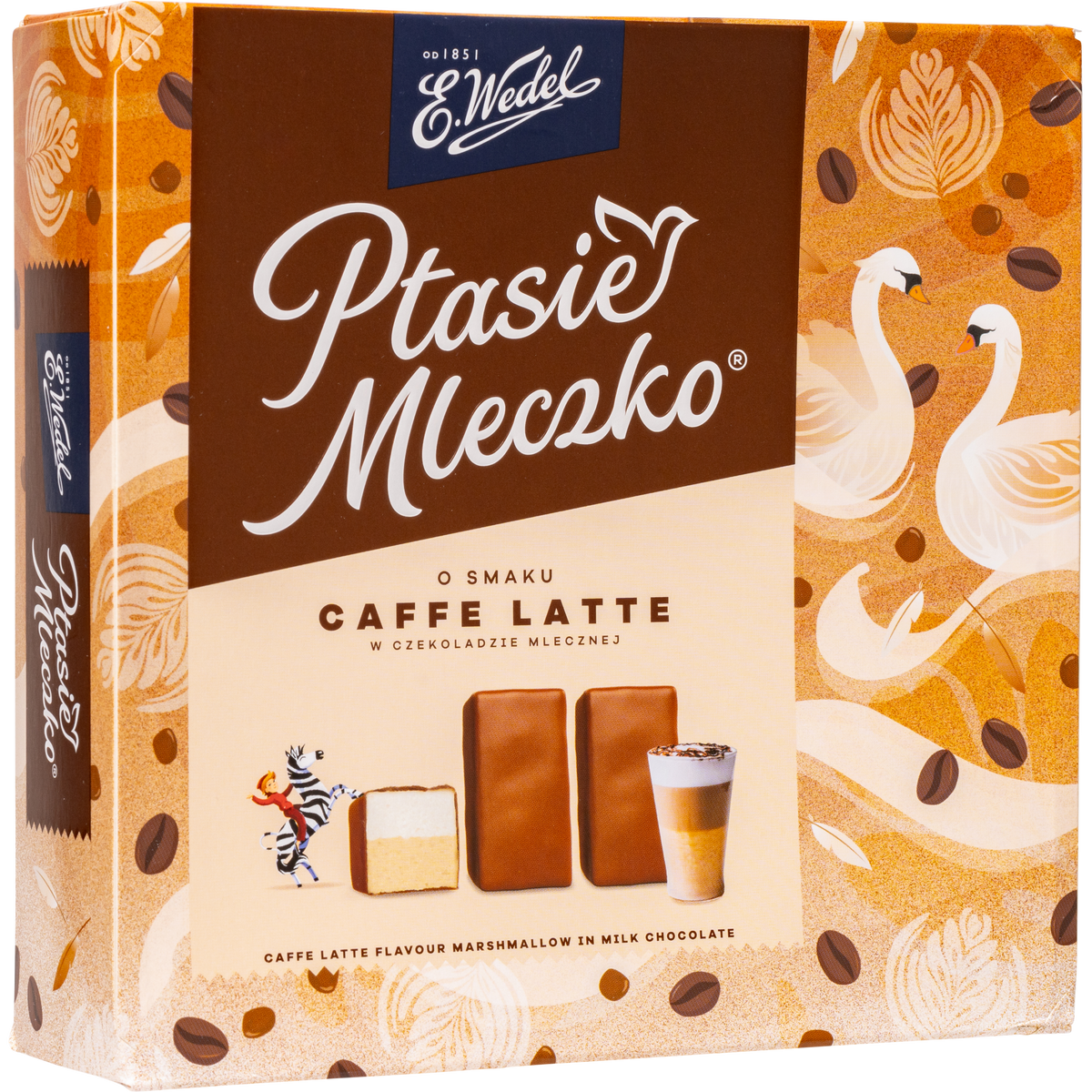 E. Wedel Ptasie Mleczko Polish Bird's Milk – Caffe Latte Marshmallow in Milk Chocolate, 340g