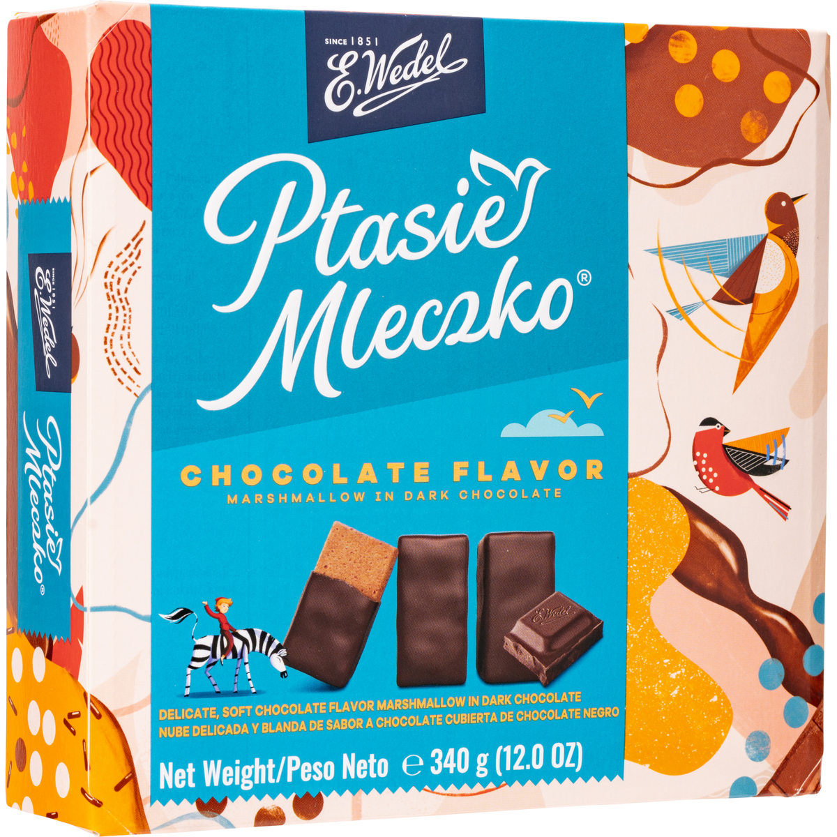 E. Wedel Ptasie Mleczko Polish Bird's Milk – Chocolate Marshmallow in Dark Chocolate, 340g