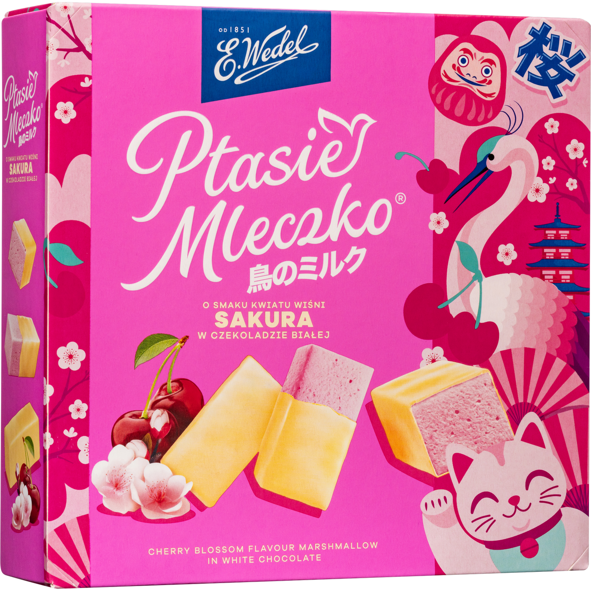 E. Wedel Limited Edition Ptasie Mleczko Polish Bird's Milk – Sakura Cherry Blossom in White Chocolate, 340g
