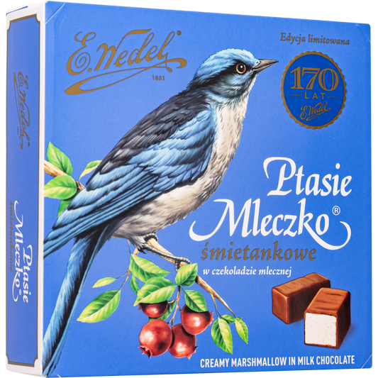 E. Wedel Vintage Ptasie Mleczko Bird’s Milk Cream Marshmallows in Milk Chocolate, 36 Pieces, 12 oz (340 g)