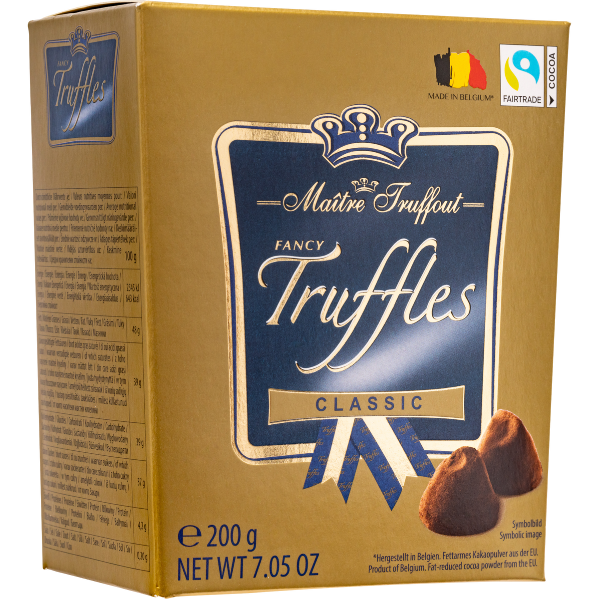 Maitre Truffout Classic Belgian Cocoa-Dusted Truffles, 200g