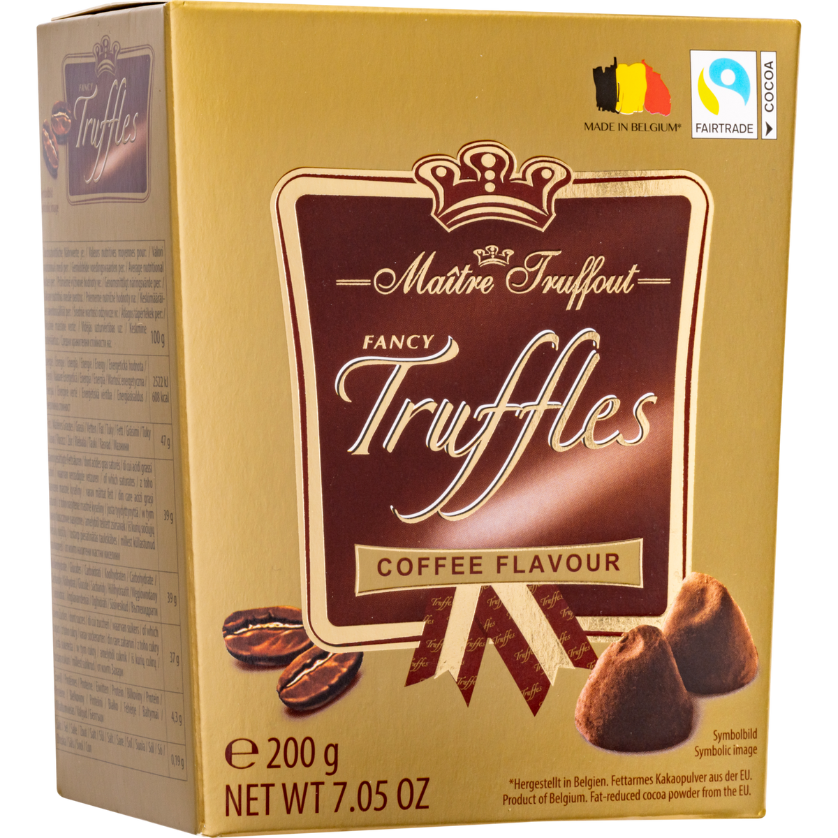 Maitre Truffout Coffee Flavor Belgian Cocoa-Dusted Truffles, 200g