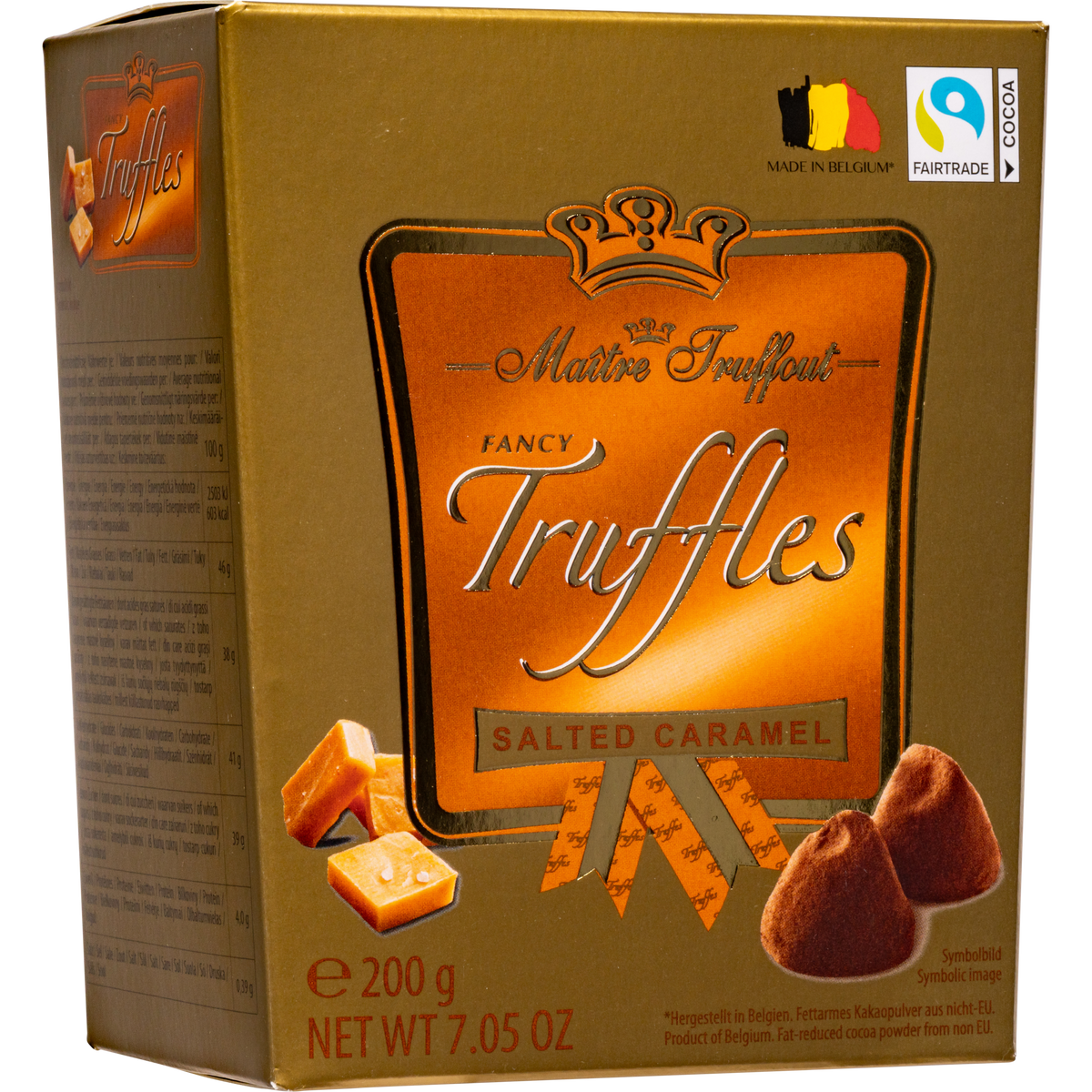 Maitre Truffout Salted Caramel Belgian Cocoa-Dusted Truffles, 200g