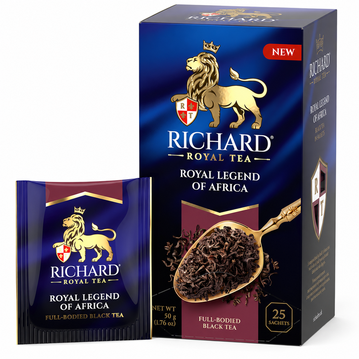 Richard Royal Legend of Africa Full-Bodied Black Tea Bags, 25-Sachet Gift Box, 50g