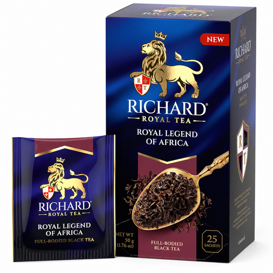 Richard Royal Legend of Africa Full-Bodied Black Tea Bags, 25-Sachet Gift Box, 50g