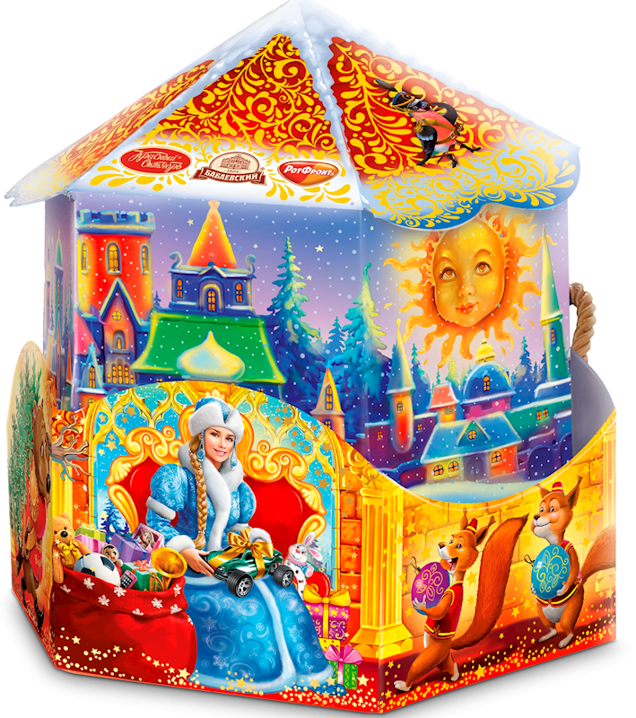 Exclusive Krasnyi Oktyabr, Babaevskiy & RotFront Collection, "Joyful Carousel" Holiday Candy Gift Set, 800g/28.22oz (Pack of 4)