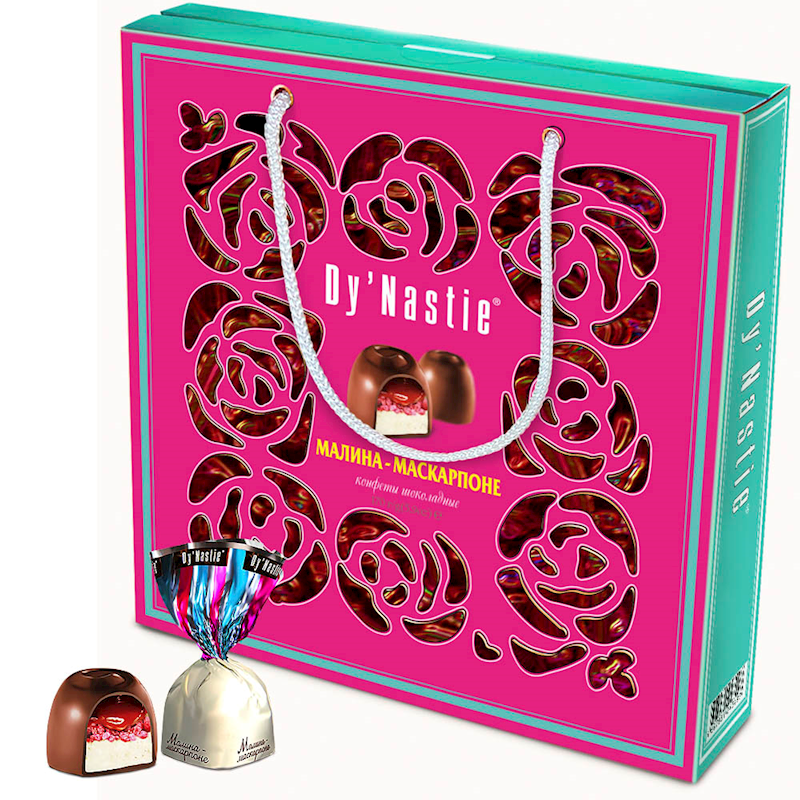 Dy'Nastie, Raspberry-Mascarpone Holiday Collection Chocolate Candy Assortment, 170g/6oz (Pack of 5)