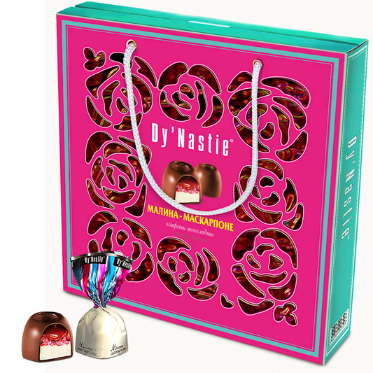 Dy'Nastie, Raspberry-Mascarpone Holiday Collection Chocolate Candy Assortment, 170g/6oz (Pack of 5)