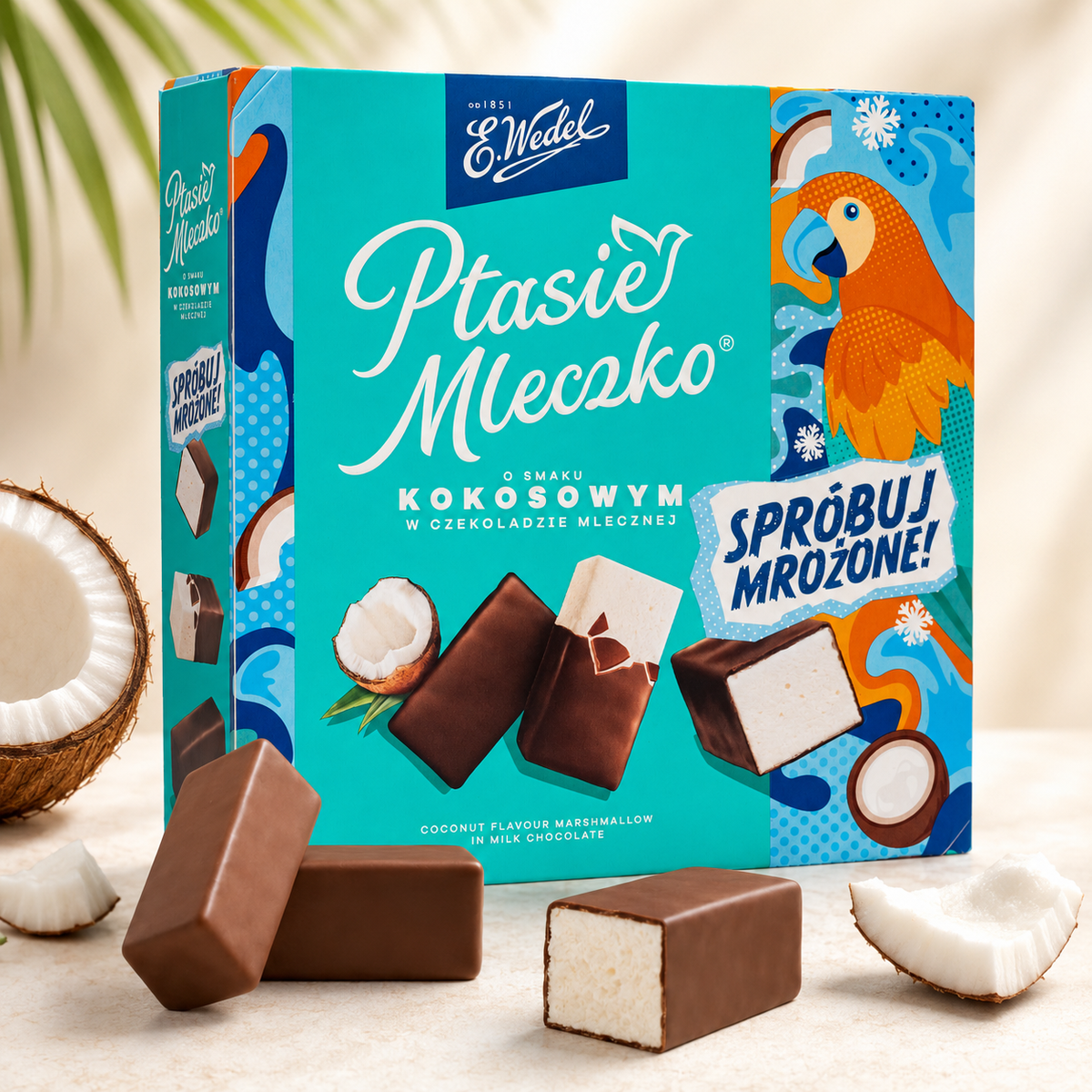 E. Wedel Limited Edition Ptasie Mleczko Polish Bird's Milk – Coconut Vanilla Marshmallow in Milk Chocolate, 340g
