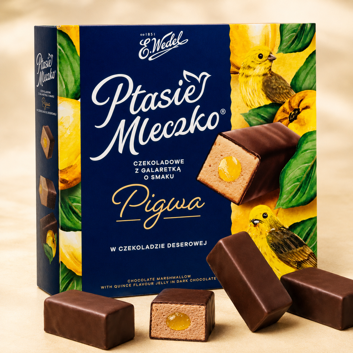 E. Wedel Limited Edition Ptasie Mleczko Polish Bird's Milk – Chocolate Marshmallow with Quince Jelly in Dark Chocolate, 340g