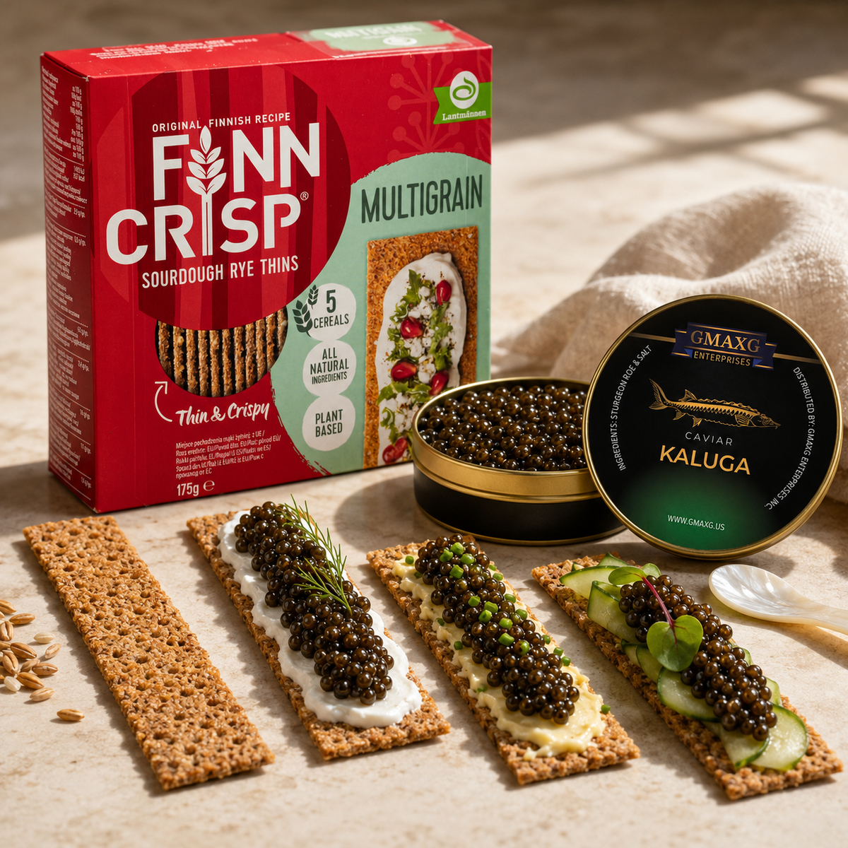 Finn Crisp Multigrain Five Cereals Sourdough Crispbread Thins, 6.1 oz (175 g)