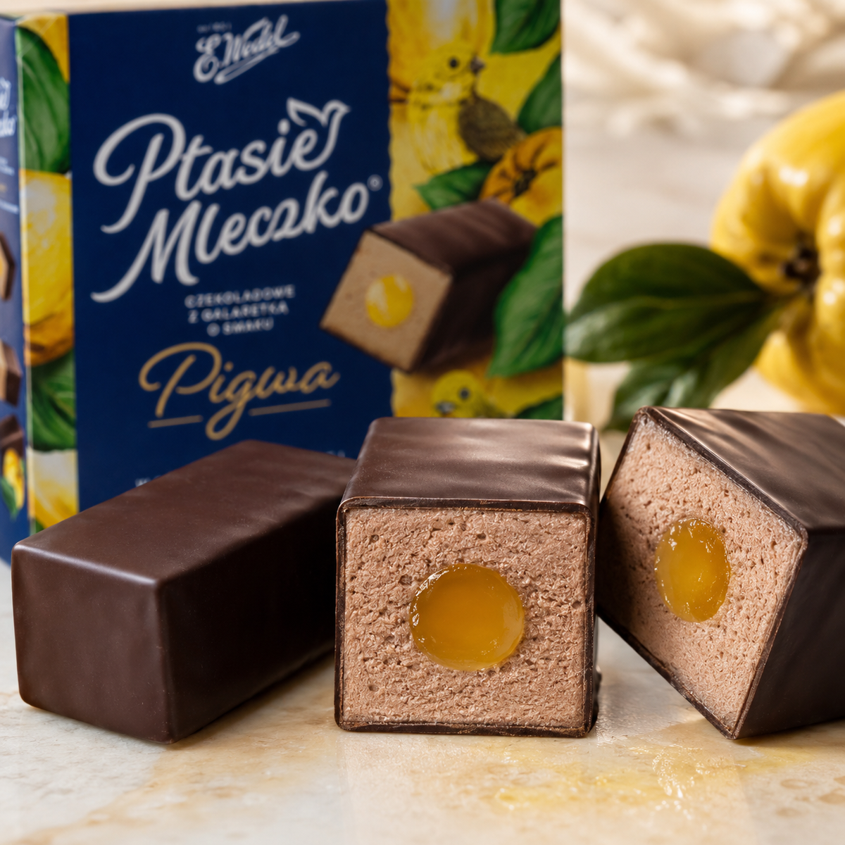E. Wedel Limited Edition Ptasie Mleczko Polish Bird's Milk – Chocolate Marshmallow with Quince Jelly in Dark Chocolate, 340g