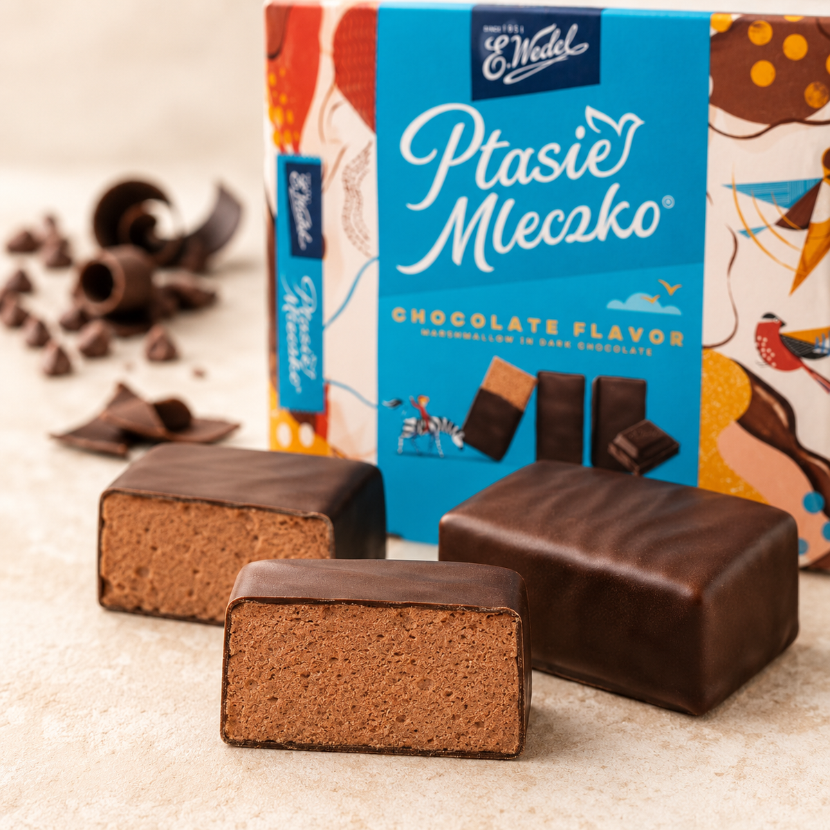 E. Wedel Ptasie Mleczko Polish Bird's Milk – Chocolate Marshmallow in Dark Chocolate, 340g