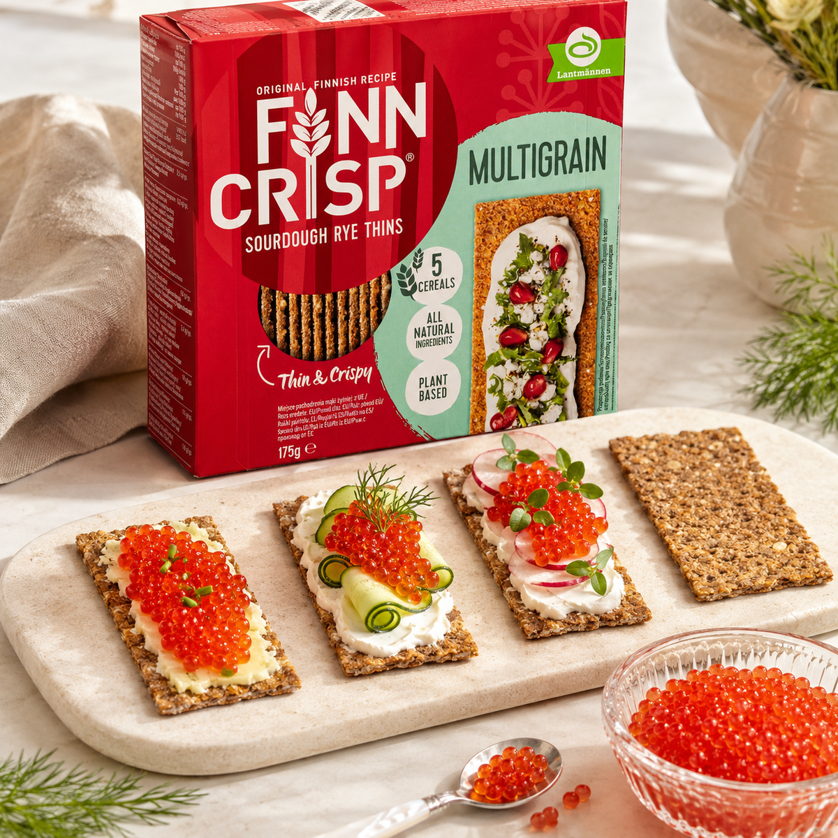 Finn Crisp Multigrain Five Cereals Sourdough Crispbread Thins, 6.1 oz (175 g)