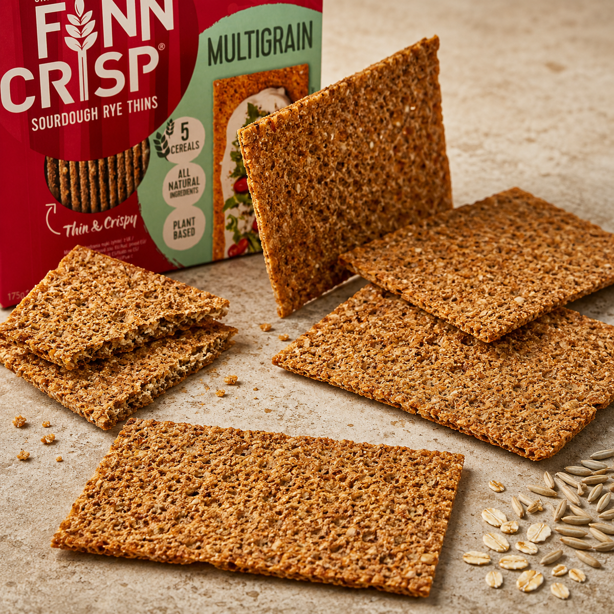Finn Crisp Multigrain Five Cereals Sourdough Crispbread Thins, 6.1 oz (175 g)