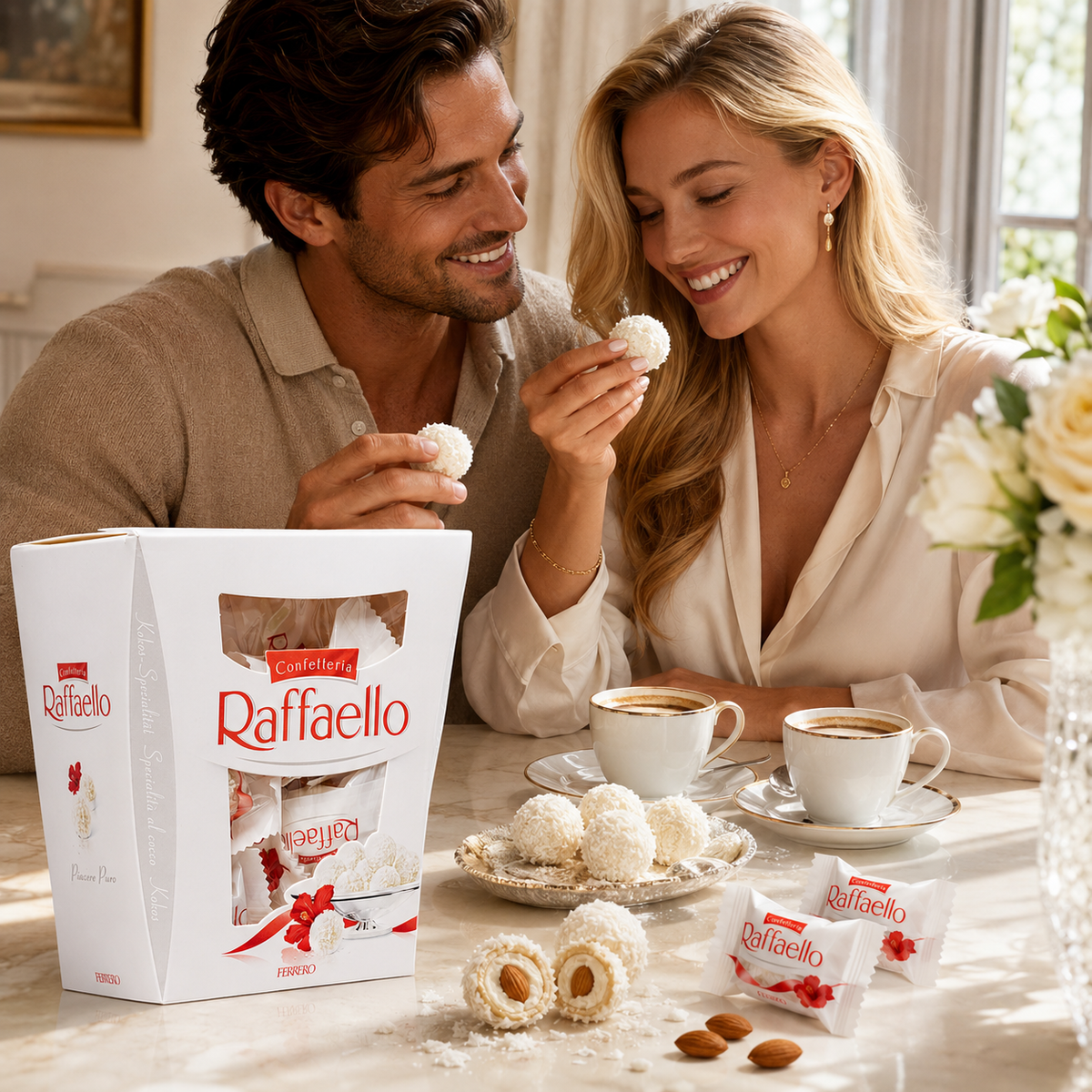 Ferrero Raffaello Coconut Almond Wafer Candy Gift Box, 22 Pieces, 8.05 oz (230 g)