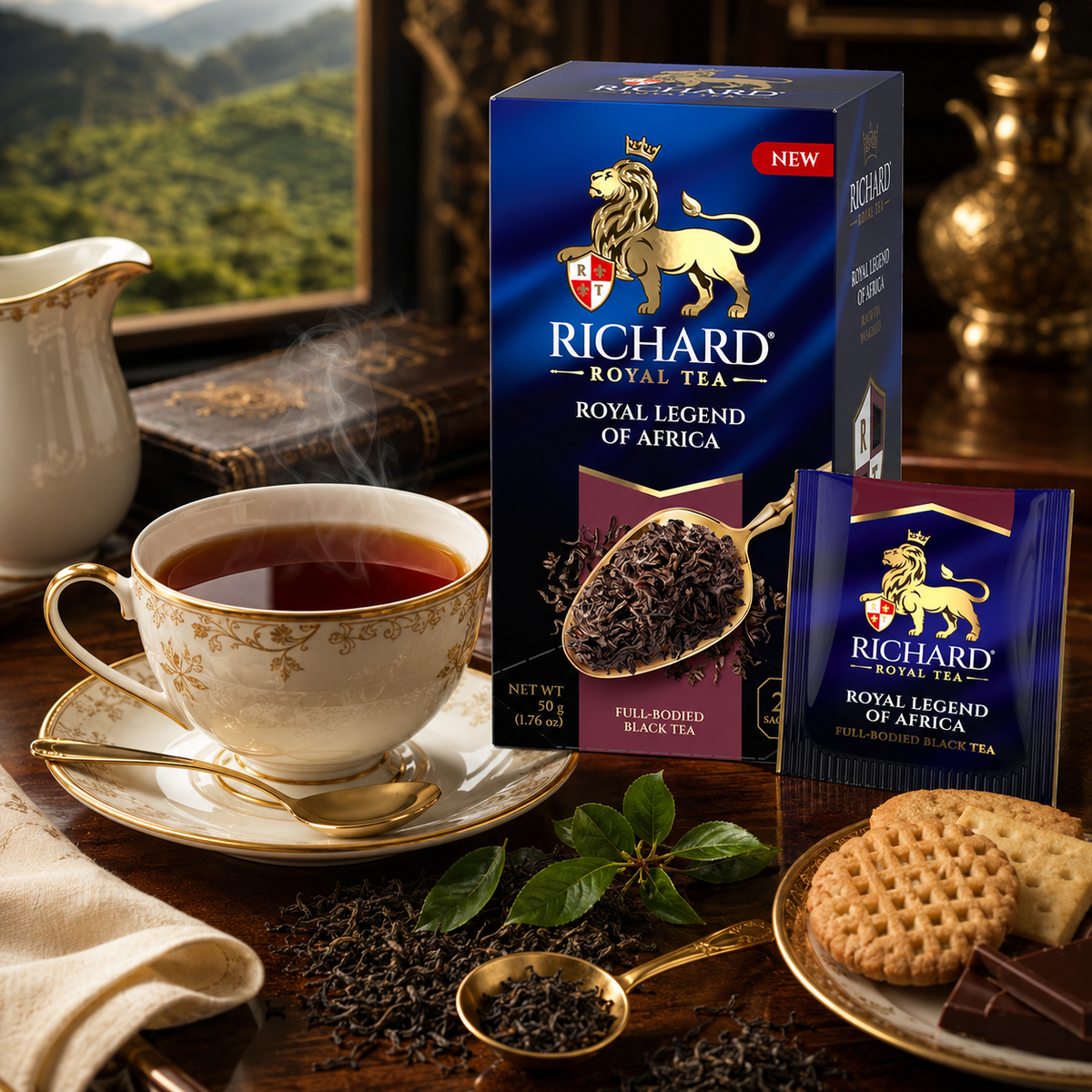 Richard Royal Legend of Africa Full-Bodied Black Tea Bags, 25-Sachet Gift Box, 50g