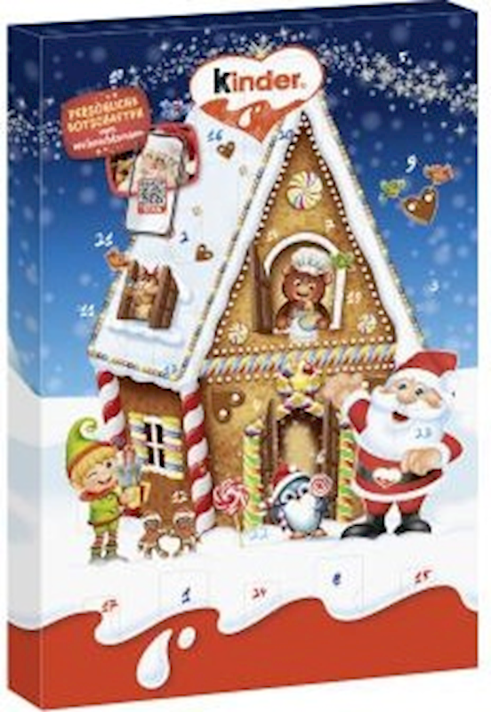 Kinder, Candy Assortment "Santa & Friends" Holiday Adventskalender, 151g/5.33oz (Pack of 12)