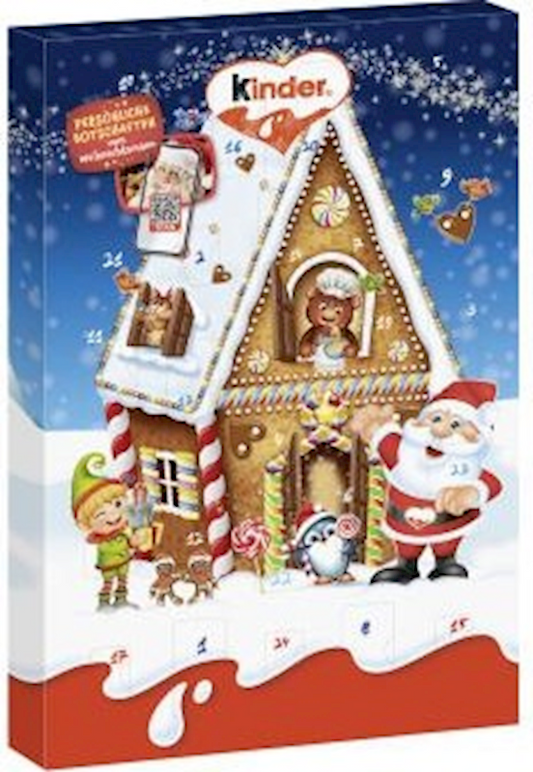 Kinder, Candy Assortment "Santa & Friends" Holiday Adventskalender, 151g/5.33oz (Pack of 12)