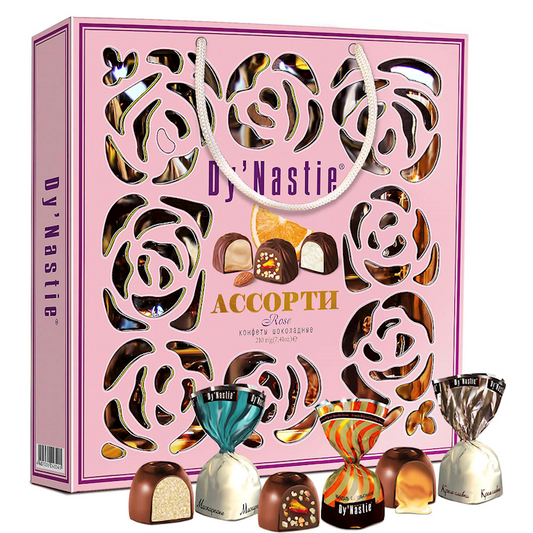 Dy'Nastie, Rose Holiday Collection Chocolate Candy Assortment, 210g/7.41oz (Pack of 5)