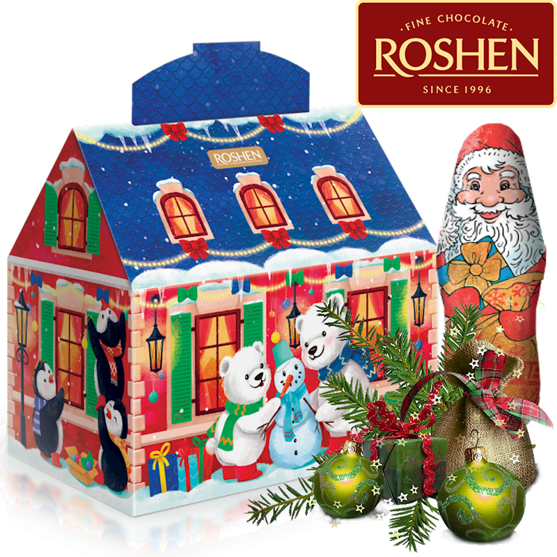 Roshen, "Happy Holidays" Holiday Candy Assortment Gift Set, 458g/16.16oz (Pack of 4)