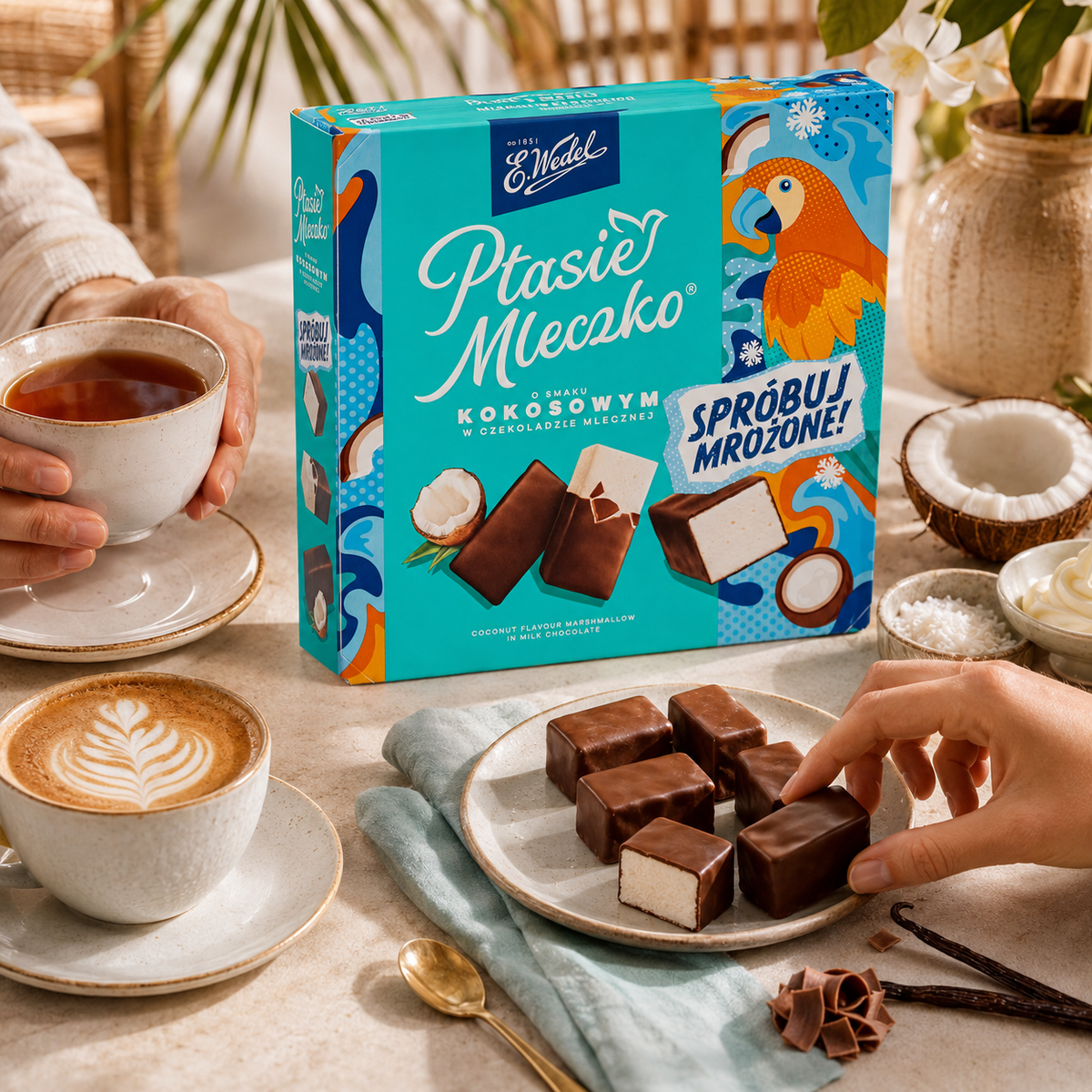 E. Wedel Limited Edition Ptasie Mleczko Polish Bird's Milk – Coconut Vanilla Marshmallow in Milk Chocolate, 340g