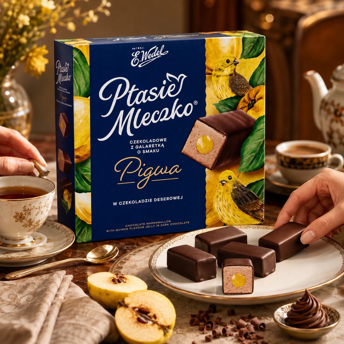 E. Wedel Limited Edition Ptasie Mleczko Polish Bird's Milk – Chocolate Marshmallow with Quince Jelly in Dark Chocolate, 340g