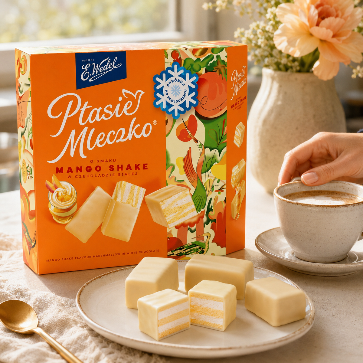 E. Wedel Limited Edition Ptasie Mleczko Polish Bird's Milk – Mango Shake in White Chocolate, 340g