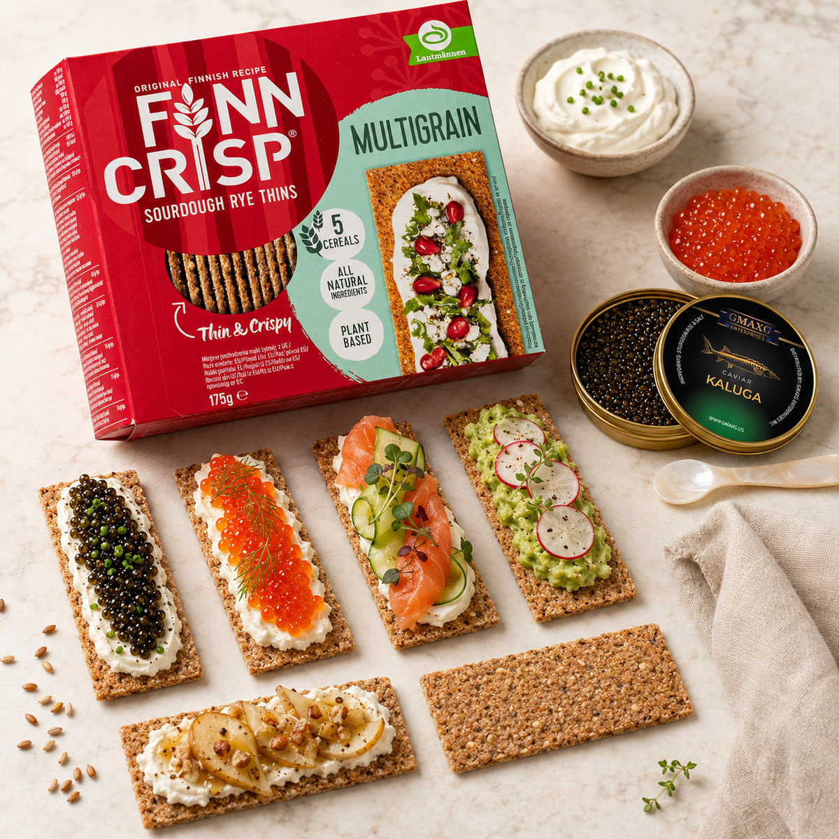 Finn Crisp Multigrain Five Cereals Sourdough Crispbread Thins, 6.1 oz (175 g)