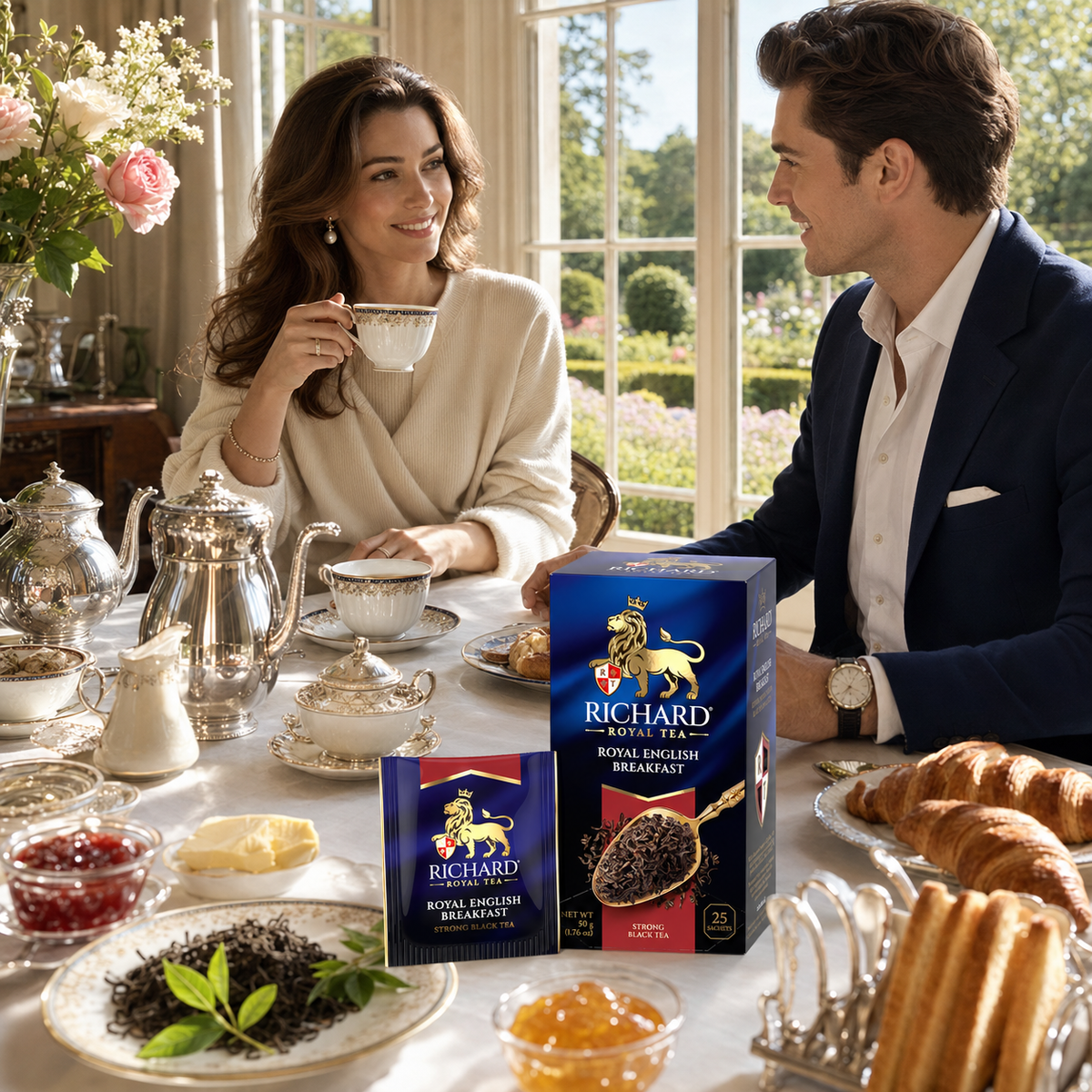 Richard Royal English Breakfast Black Tea Bags, Strong Full-Bodied Blend, 25-Sachet Gift Box, 50g