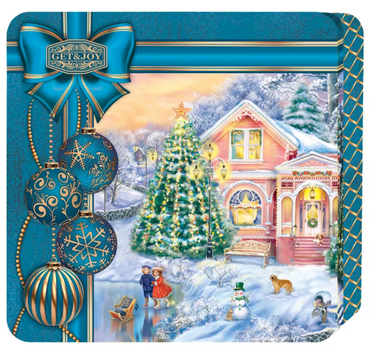 Get & Joy, "Holiday Ornaments" Blue Metal Holiday Tea Gift Set, 100g/3.53oz (Pack of 30)