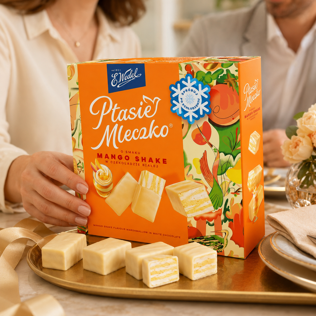 E. Wedel Limited Edition Ptasie Mleczko Polish Bird's Milk – Mango Shake in White Chocolate, 340g