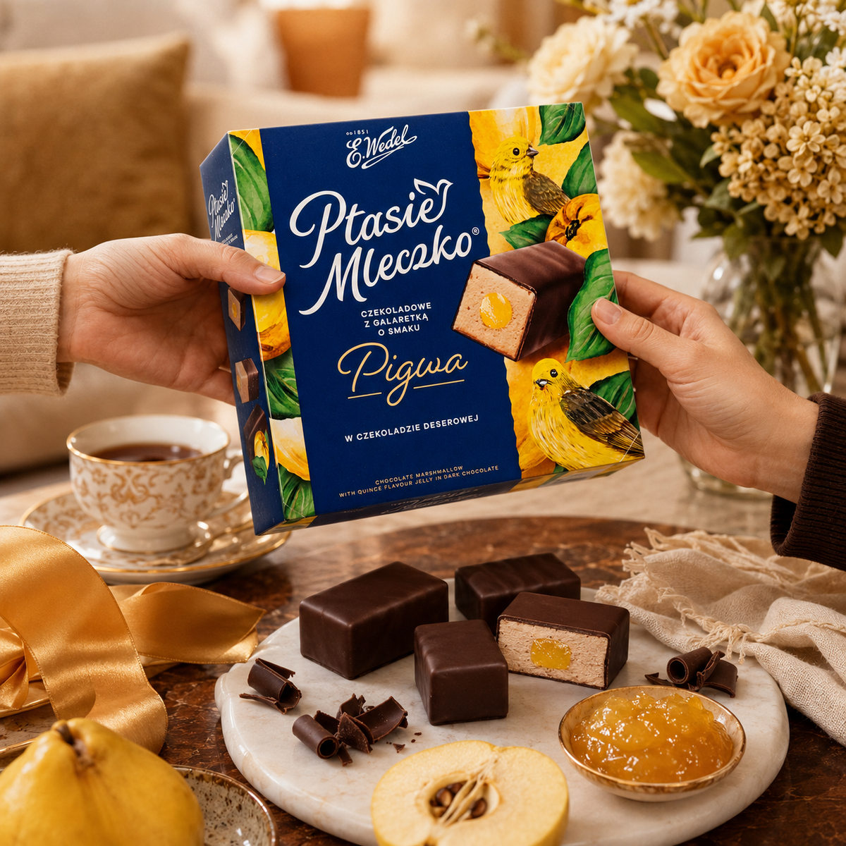 E. Wedel Limited Edition Ptasie Mleczko Polish Bird's Milk – Chocolate Marshmallow with Quince Jelly in Dark Chocolate, 340g