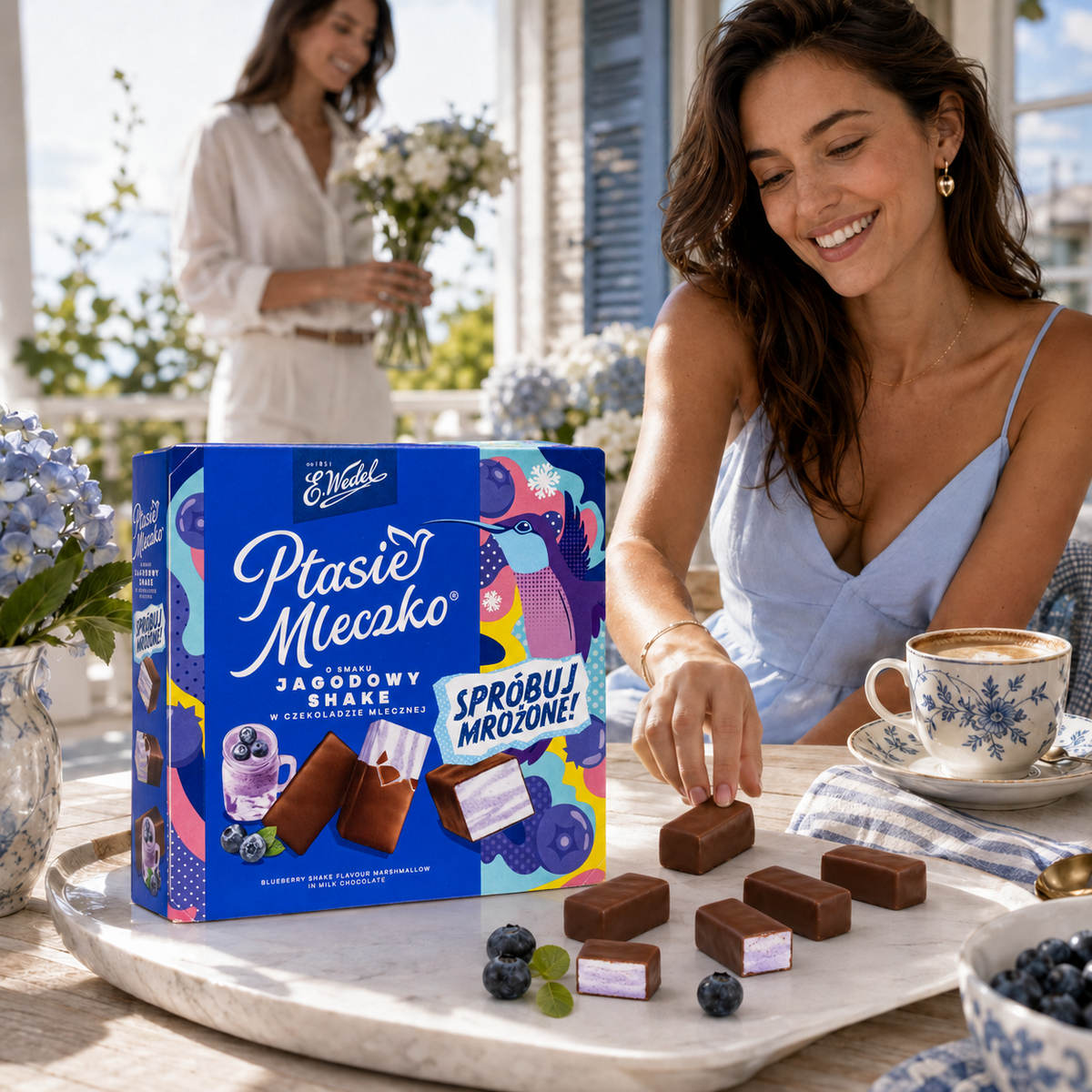 E. Wedel Limited Edition Ptasie Mleczko Polish Bird's Milk – Blueberry Shake in Milk Chocolate, 340g