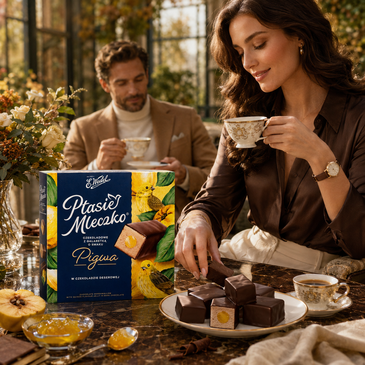 E. Wedel Limited Edition Ptasie Mleczko Polish Bird's Milk – Chocolate Marshmallow with Quince Jelly in Dark Chocolate, 340g