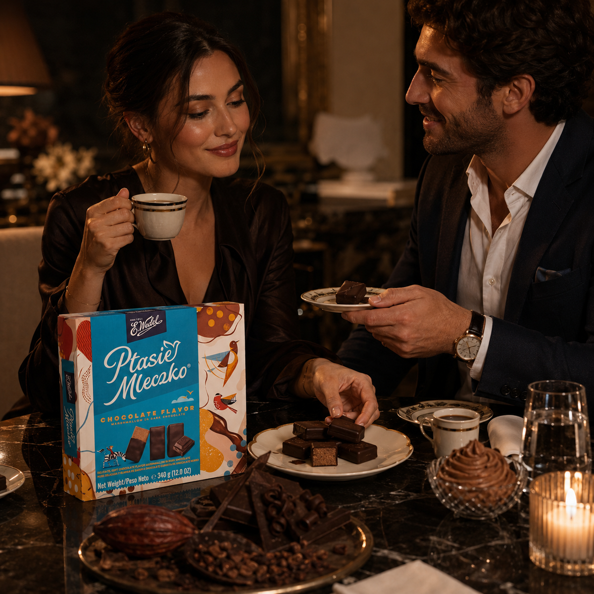 E. Wedel Ptasie Mleczko Polish Bird's Milk – Chocolate Marshmallow in Dark Chocolate, 340g