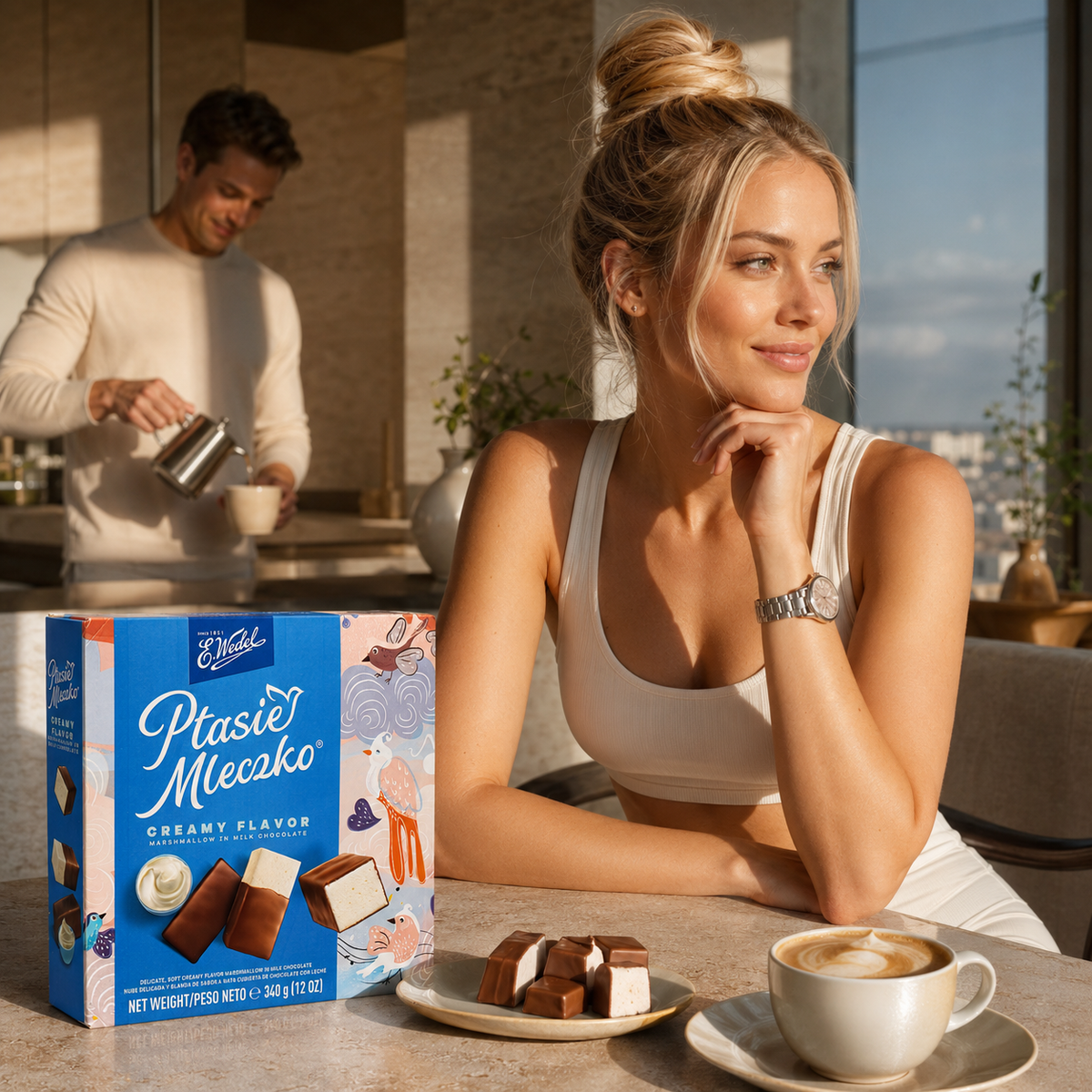 E. Wedel Ptasie Mleczko Polish Bird's Milk – Creamy Marshmallow in Milk Chocolate, 340g
