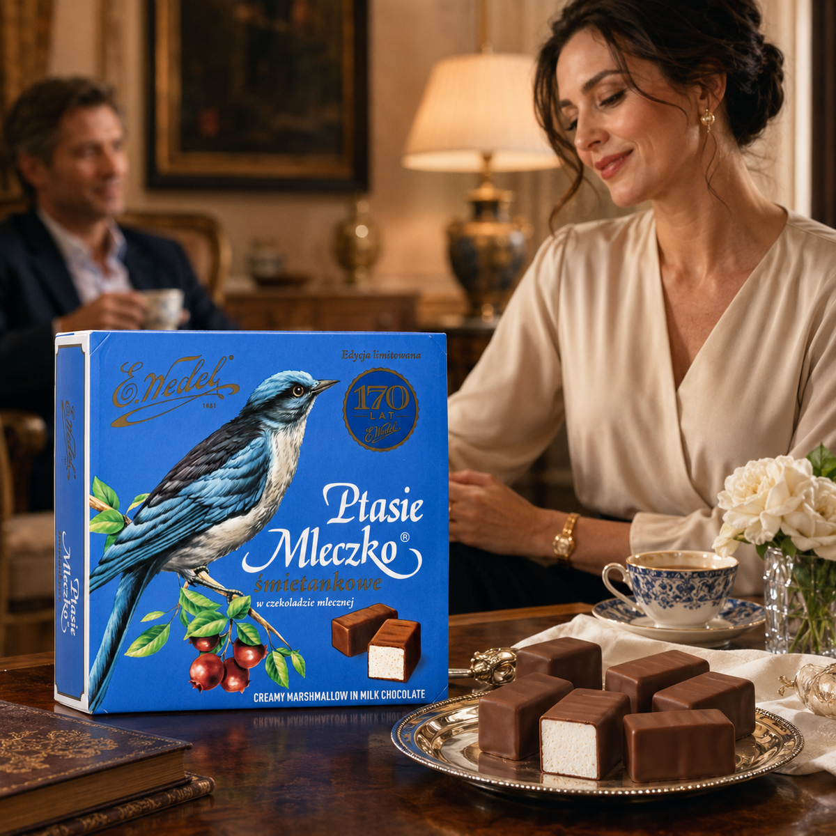 E. Wedel Vintage Ptasie Mleczko Bird’s Milk Cream Marshmallows in Milk Chocolate, 36 Pieces, 12 oz (340 g)
